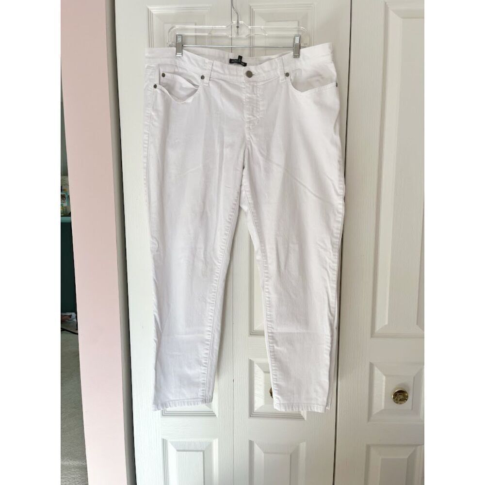 Eileen Fisher Organic Cotton Spandex Denim Stretch High Rise Straight Fit Jean - Picture 1 of 14